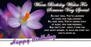 Warm Birthday Wishes For Someone Very Special Wishes Pictures