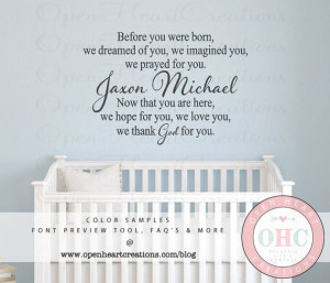 Before You Were Born Nursery Saying with Baby Name Monogram - Baby ...