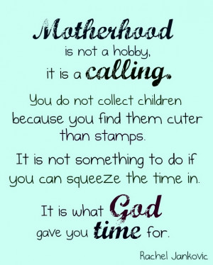 Motherhood quote from Elder Anderson's talk, 
