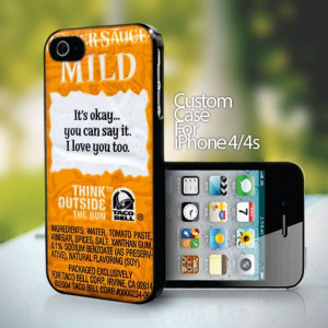 CDP 0816 Taco Bell Sauce Packet Sayings design for iPhone 4 or 4s case