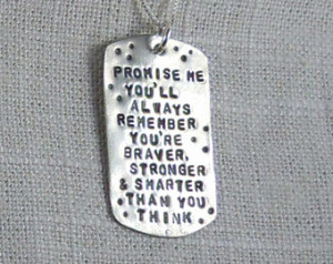 ... Me You'll Always Remember Quote Necklace in Pure Fine Silver PMC