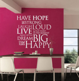 Have Hope, Be Strong - Quote Sticker Home Decor for Housewares ...