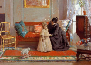 William Merritt Chase : I am Going to See Grandma aka Mrs Chase and ...