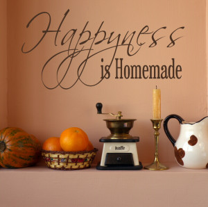 HAPPINESS IS HOMEMADE decal wall art sticker quote transfer graphic ...