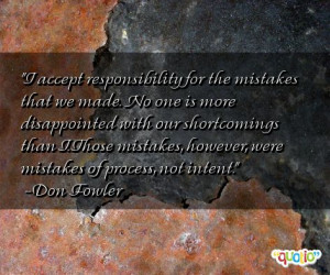 accept responsibility for the mistakes that
