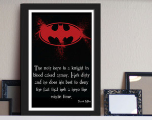 Hero Noir Quote - Batman / Frank Mi ller - Movie Art Lithograph Poster ...