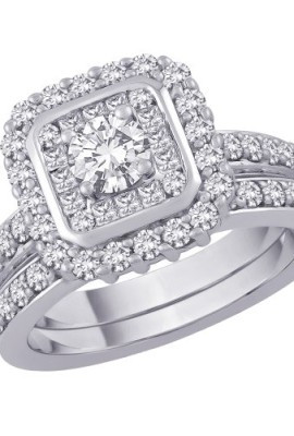 Round-and-Princess-Cut-Diamond-Engagement-Ring-with-Matching-Band-in ...