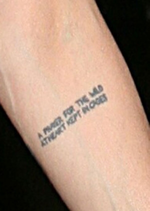 This tattoo is a quote from Tennessee Williams reads, 