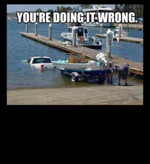 funny photos, doing wrong boat in water