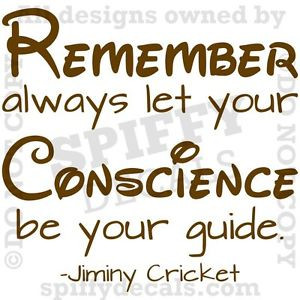 JIMINY-CRICKET-CONSCIENCE-GUIDE-PINOCCHIO-Quote-Vinyl-Wall-Decal-Decor ...