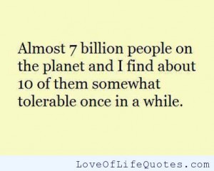 Almost 7 billion people on the planet