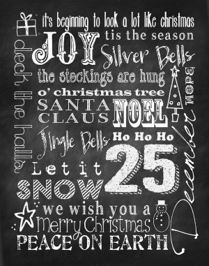 Christmas Subway Art Revisited - Chalkboard Style