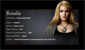 full name rosalie lillian hale status vampire group cullen coven date ...