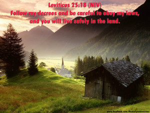 Follow my decrees and be careful to obey my laws, and you will live ...