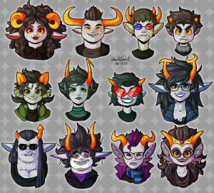 ... feferi aradia tavros nepeta kanaya headcanons ed art face shapes