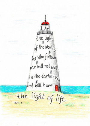 Lighthouse scripture design inspirational print