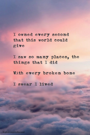 lived lyrics From OneRepublic