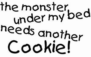 Details about Kids Cookie Monster Under The Bed Childrens Quote Wall ...