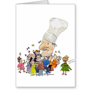 Funny Cartoon French Chef Greeting Cards