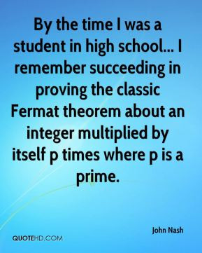 By the time I was a student in high school... I remember succeeding in ...