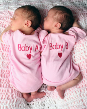 twins baby A and baby B