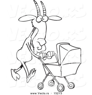 Vector Cartoon Nanny Goat...