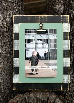 Distressed Picture Frame, 4x6 Picture Frame, clip frame, recipe holder ...