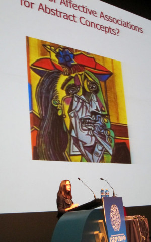 This is a photo of Gabriella Vigliocco presenting a slideshow at ESCOP ...