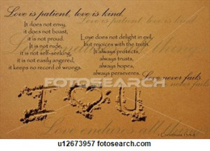 Picture - The Love Chapter from 1 Corinthians 13:4-8. Fotosearch ...