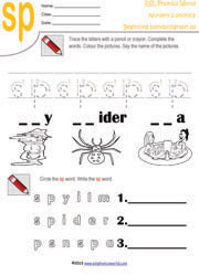 Beginning Consonant Blend Worksheets for Kindergarten Kids