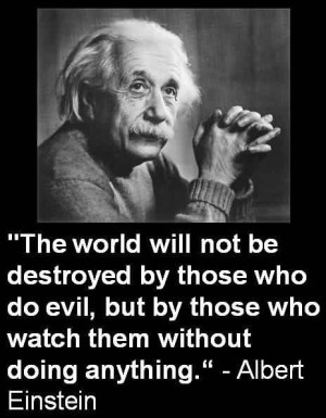 Popular Celebrity Quote by Albert Einstein~ The world will not be ...