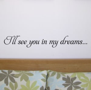 ll see you in my dreams... Wall quote sticker - WA276X