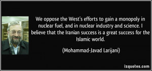 the West's efforts to gain a monopoly in nuclear fuel, and in nuclear ...
