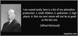 ... my next movie will not be as good as the last one. - Alfred Hitchcock
