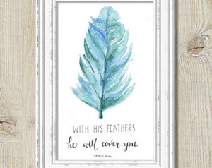 Psalm 91:4 Scripture Bible Verse Fe ather God is our Safety and Refuge ...