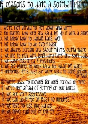 Reasons to date a softball player