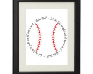 Psalm 96:12 Printable Religious Bib le Verse Baseball Sign, 