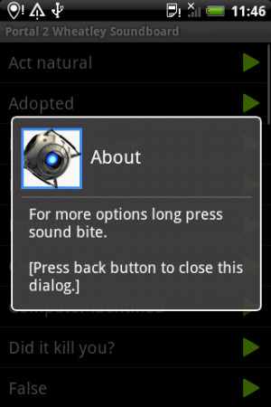 Portal 2 Wheatley Soundboard - screenshot