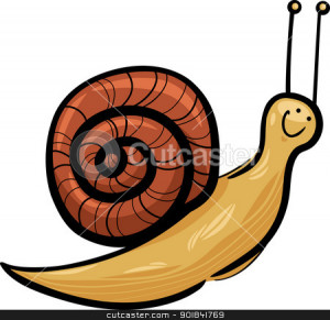 cute snail cartoon illustration stock vector clipart, cartoon