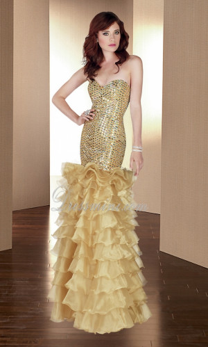 gold mermaid prom dress