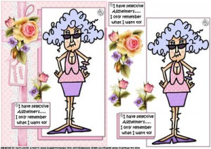 Stella has selective Alzheimer's quick card by Carol Smith