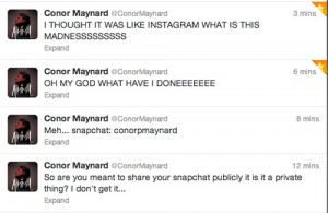 haha conor maynard discovering snapchat xD