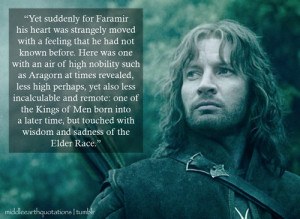 ... Pippin’s feelings after his first sight of Faramir, The Return of