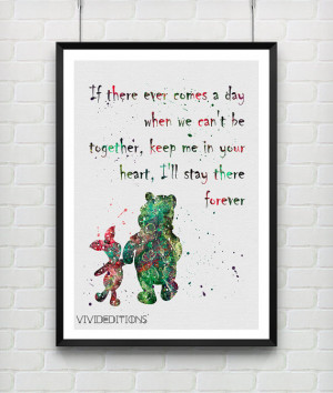 Quote from Winnie the Pooh, Disney Watercolor Art Print, Baby Nursery ...