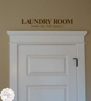 Laundry Room Wash Dry Fold Repeat Typographic Laundry Room Quote Vinyl ...