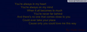 Only you can love me this way By: Keith Urban Profile Facebook Covers