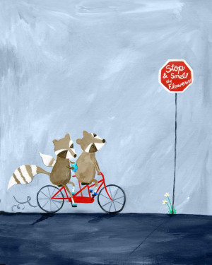 Stop & Smell the Flowers - Baby Nursery Quote Art - Bunny Wall Decor ...