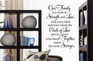 Our family is a circle 23x36 Vinyl Lettering Wall Quotes Words Sticky