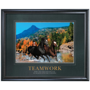 Teamwork Horses Motivational Poster