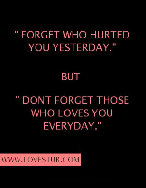 Forget who hurted you yesterday... ( Inspirational Love Quotes )